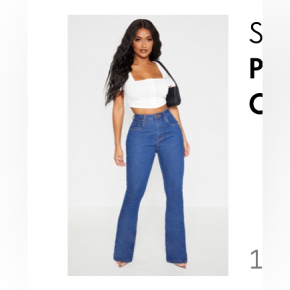 Shape Mid Wash Stretch Denim Flared Jean